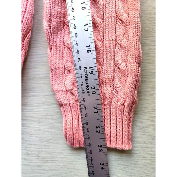 Sweater-Tommy Hilfiger-V-Neck-Melon-Decorative Knit-Long Sleeves-Slim Fit-Size L - Picture 13 of 13